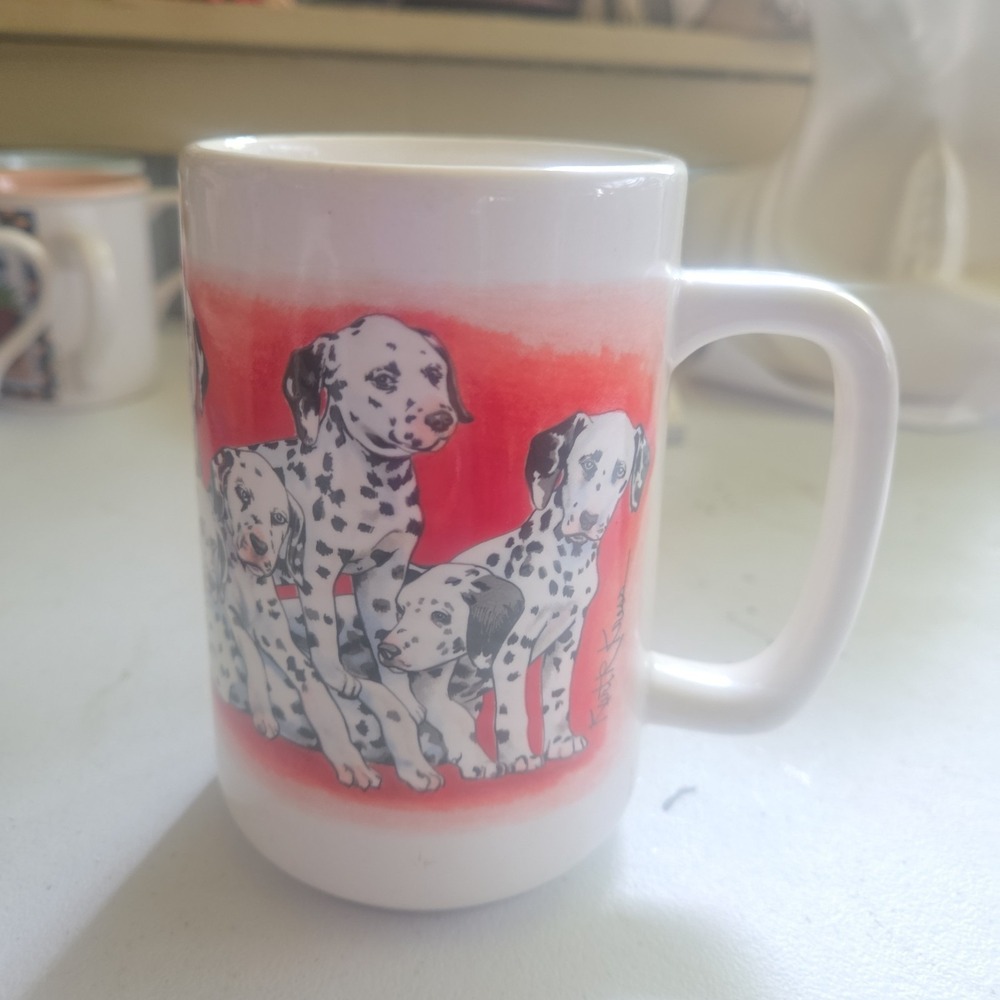 Vintage Otagiri Coffee Mug Dogs Dalmatian Kurt Kress Handled Cup